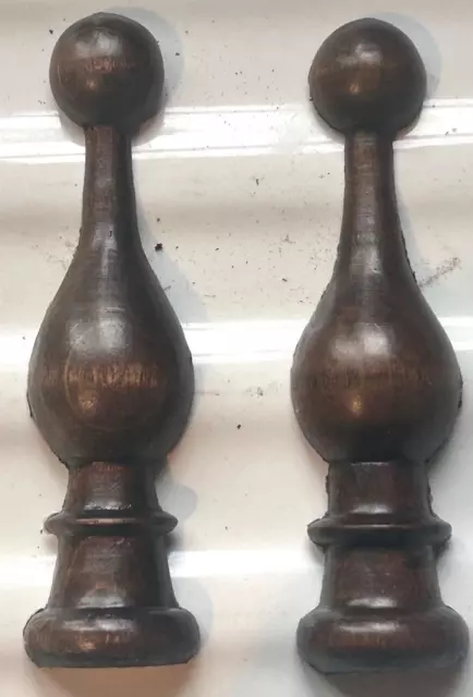 Vintage wood Vienna Wall Clock Finials - Pair  - Clockmakers spares