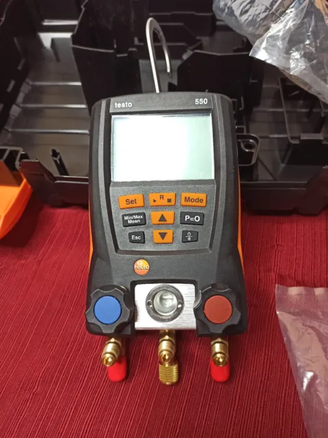 Testo 550 Digital Manifold Kit Refrigerant Meter Pressure Gauge - Clamps & Case