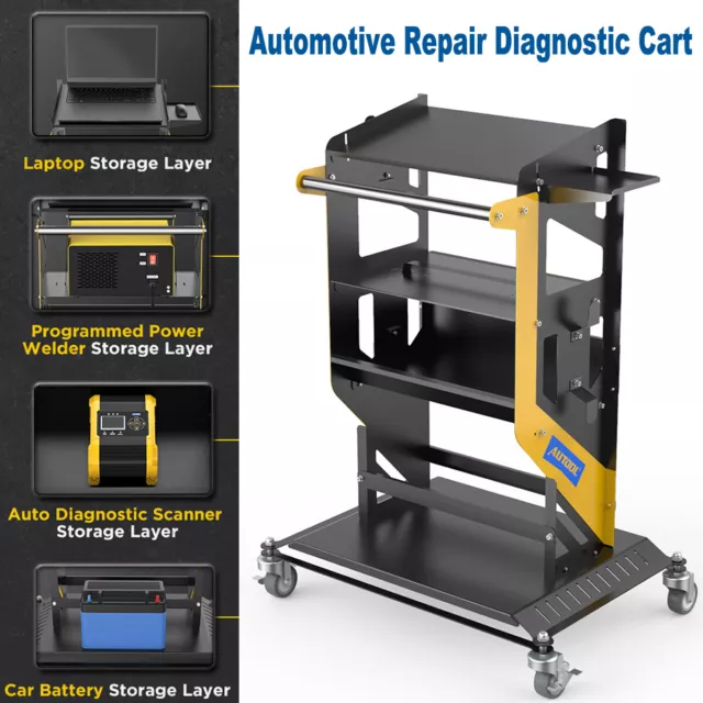 Carrello attrezzi diagnostico auto garage carrello a rotelle alta qualità 660 libbre con rotazione a 360°