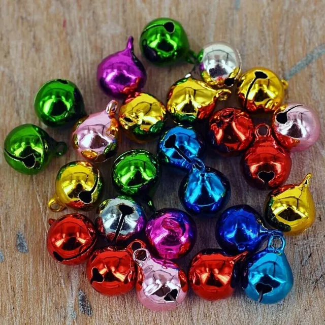 Jingle Bells, 12mm,  Mixed, Gold, Silver, Red,Green ,Charms Card Craft, 40 Bells