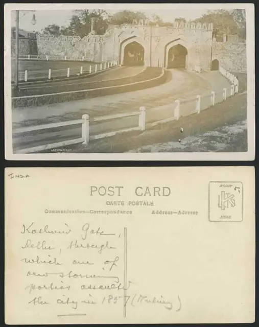 India Old R.P. Postcard Cashmere Kashmir Gate at Delhi