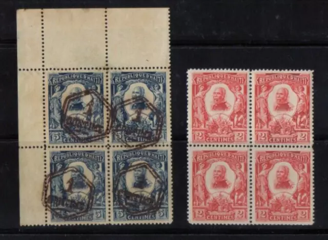 HAÏTI ! BLOCS de 4 Timbres anciens NEUFS de 1904-06