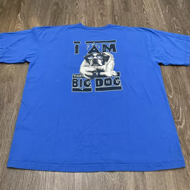 VINTAGE BIG DOGS T Shirt Mens 2XL 2XLT Blue I Am Big Dog Parody Funny ...