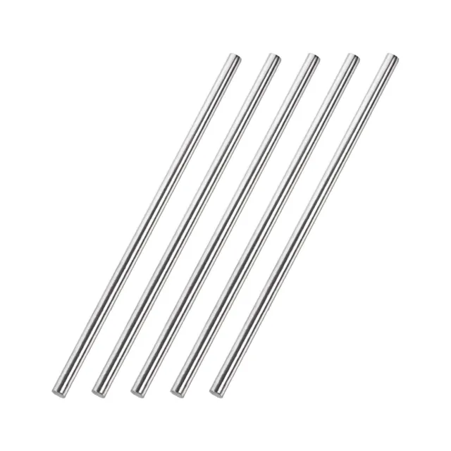304 Stainless Steel Solid Round Rod for DIY Craft Silver Tone 5pcs