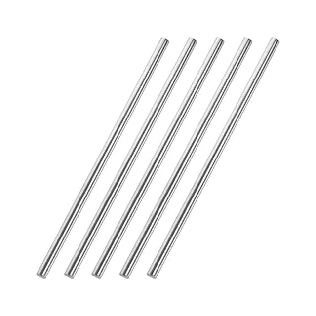 304 Stainless Steel Solid Round Rod for DIY Craft Silver Tone 5pcs