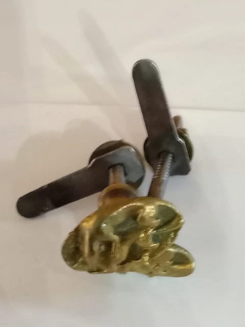 poignée de porte ancienne Laiton Avec Personnage