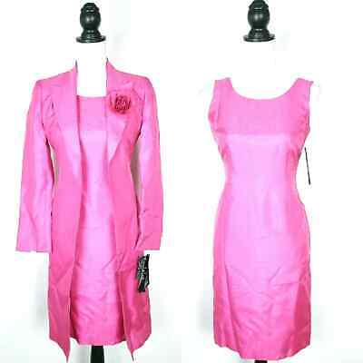 Le Suit Pink Jacket & Dress 2 Piece Matching Set Outfit Petite Size 2P NEW NWT