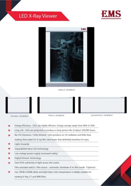 EMS LED X-Ray Single, Double, Triple box, Identification of Radiographic Details