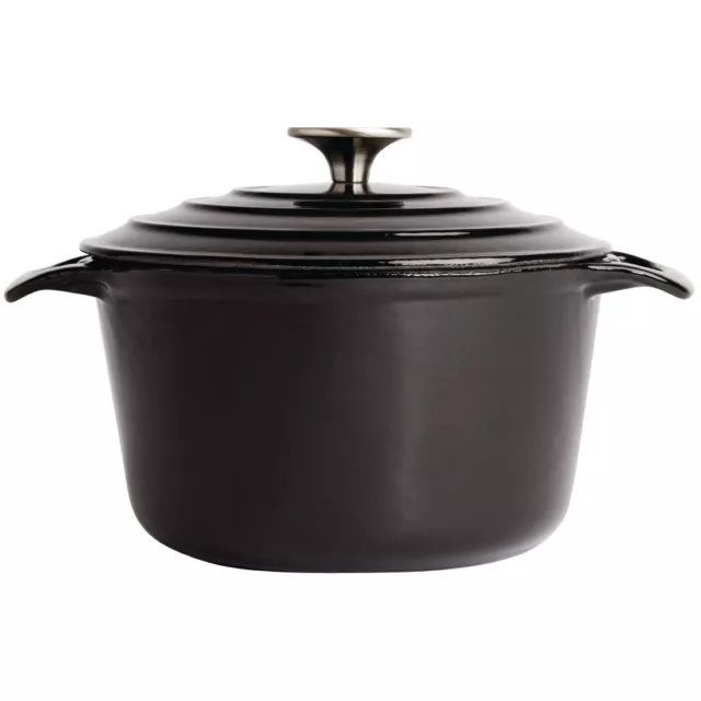 Vogue Black Round Casserole Dish 3.2Ltr Gh300