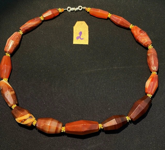 Antique old Beads carnelian Angkor Cambodian antiquity amulet jewelry strand 5