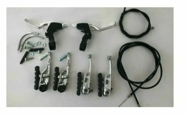 KIT FRENO V-BRAKE con LEVE BICICLETTA 20 24 26 28 29 MTB CITY BIKE BICI BIMBO