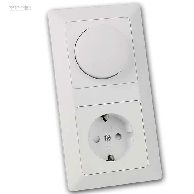 Milos Variateur LED Avec Haut Prise Combinaison Blanc 230V ~ Avec Cadre Flush