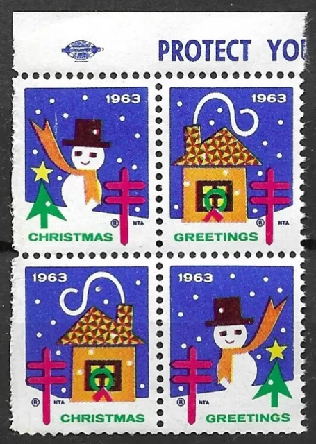 Briefmarken USA Weihnachten/ Christmas Seals 1963