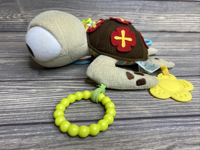 Disney Baby Little Dude Sea Turtle Plush 10” Rattle Crinkle Toy Teether Squirt