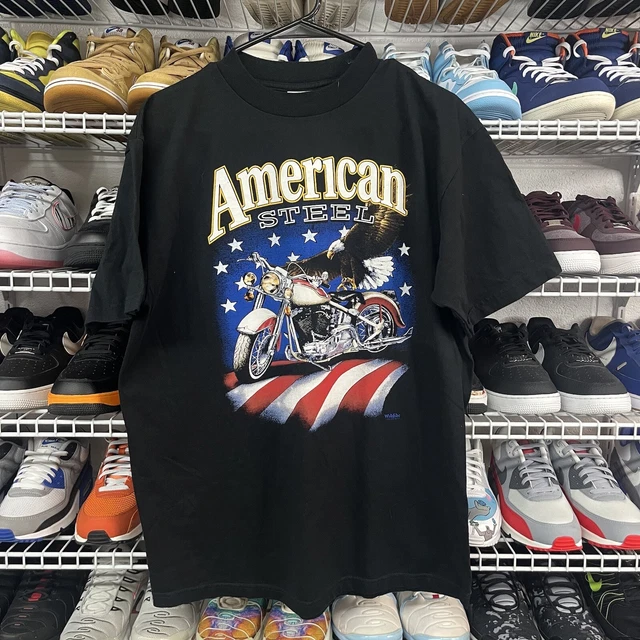 Vintage 90s Wild Side LA American Steel Graphic Tee Shirt L