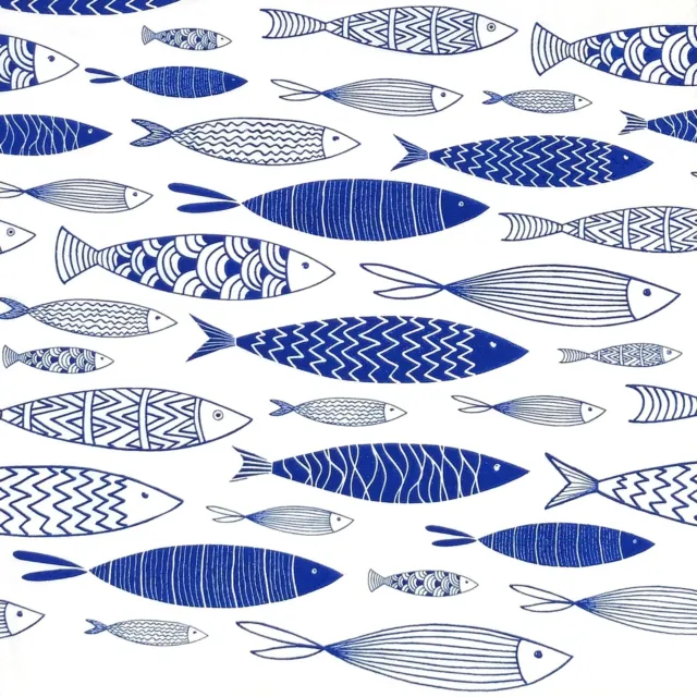 Q018# 3x Single Paper Napkins For Decoupage Tissue Funny Blue White Fish Pattern