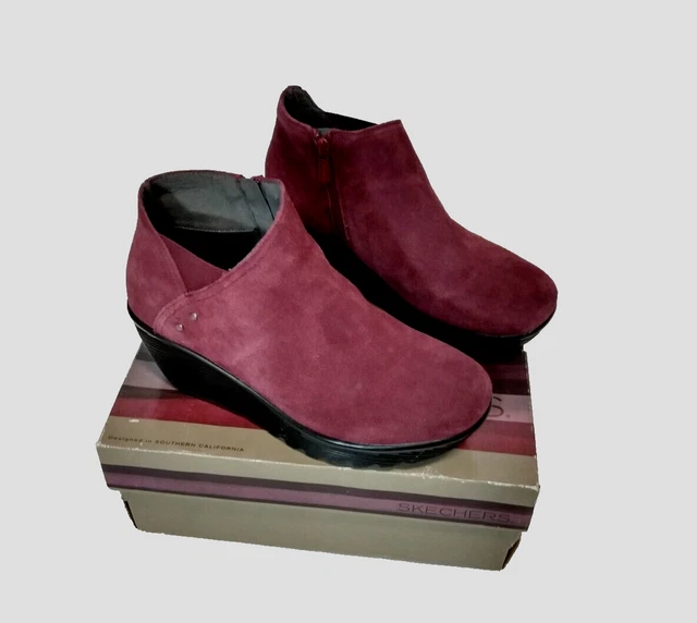 SKECHERS PARALLEL OFF Hours Women s Boots Suede Memory Foam Wedge