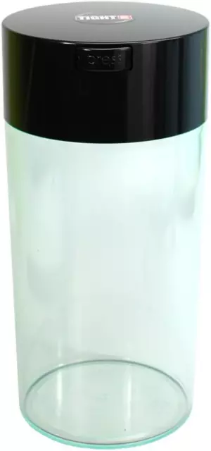 Tightvac - 5oz bis 24 Unzen vakuumversiegelter Behälter - klarer Körper/schwarze Kappe