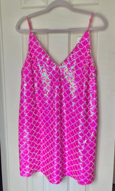 NWOT Buddy Love Hot Pink Sequin Dress sz L