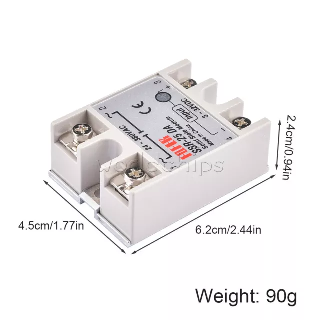 1-10PCS SSR-25DA Solid State Relay Module 25A DC3-32V Input AC24-380V Output New 3