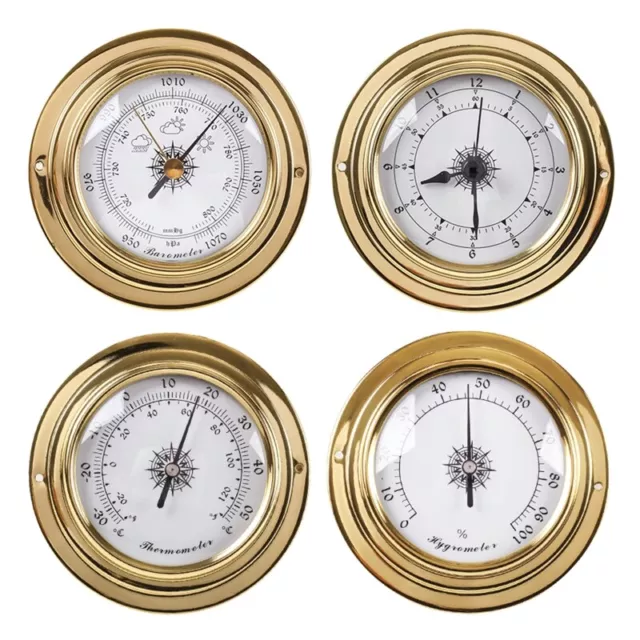 4pcs Thermometer Hygrometer Barometer Watch Clock Copper for Weather Stati