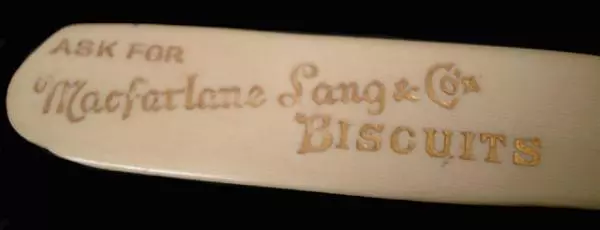 Macfarlane Land & Co ~ Celluloiud  Biscuits Advertising Knife