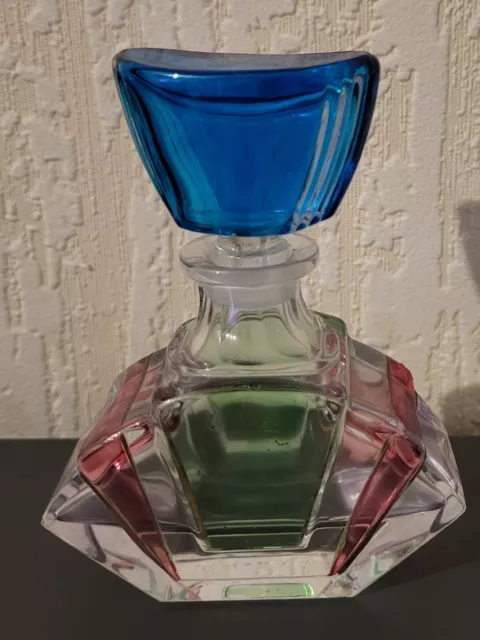 Collectable Vintage Glass Perfume Bottle 30s-50s Probably Czech. 4.25" 11cm High