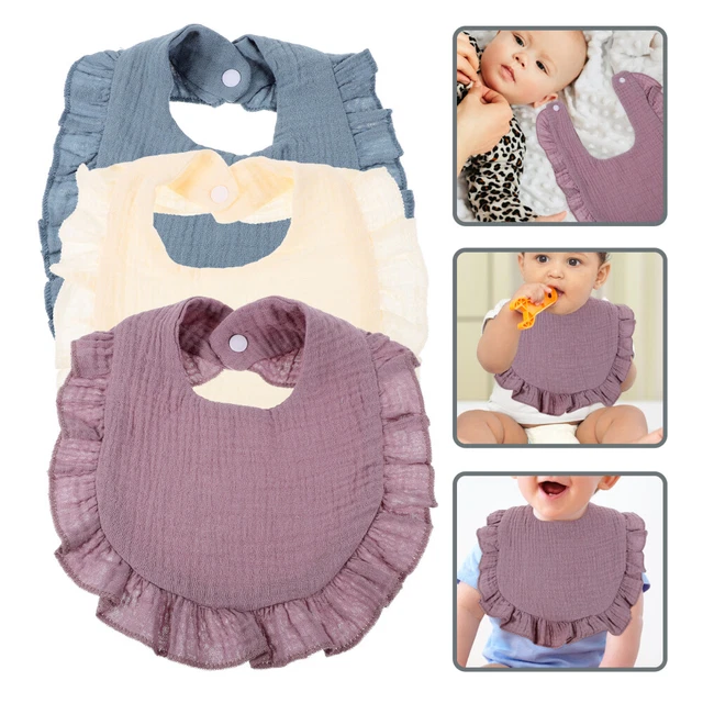 3 pcs Baby Teething Bibs Infant Drool Bibs Cotton Drooling Bibs Baby Girl Bibs