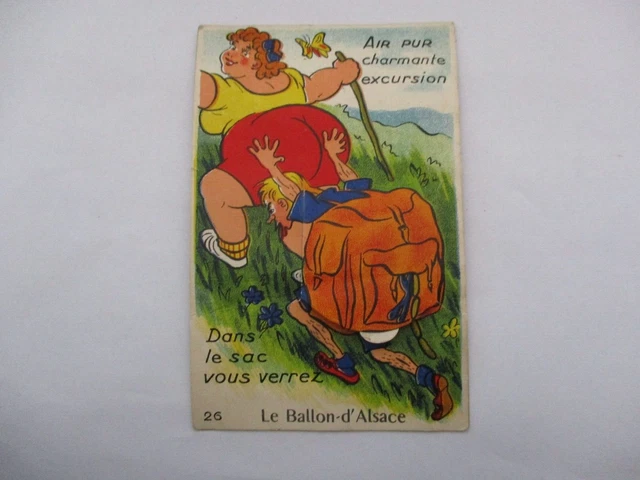 Cpa A Systeme Illustree Humoristique Vosges 88 Le Ballon D'alsace