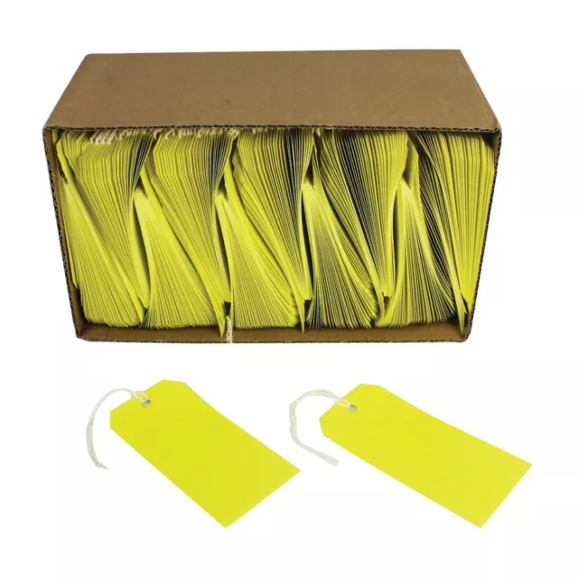 Strung Tags 120x60mm Yellow Pack of 1000 KF01626