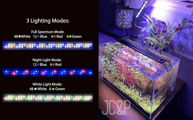 17" - 26" Inch Full Spectrum LED Aquarium Fish Tank Light & Extendable Brackets