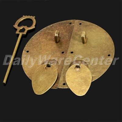Chinese Brass Dynasty Style Furniture Hardware Door Knock Pull Handle Antique