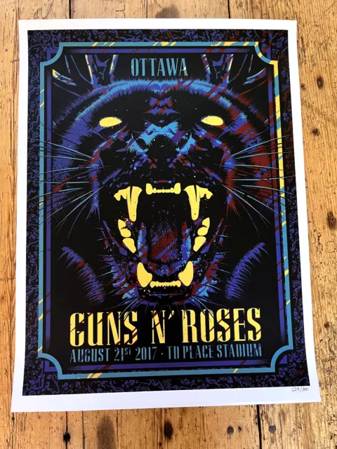 Guns N Roses - Rare Tour Lithograph/Poster - Ottawa  Canada  - August 21st 2017