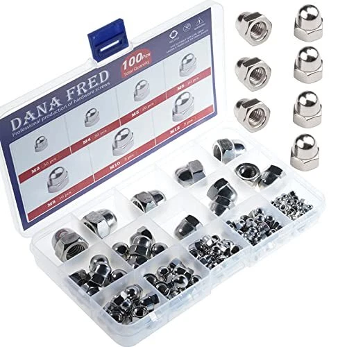 Hex Cap Nut Decorative Cover Assortment Kit 120pcs 304 Stainless Steel