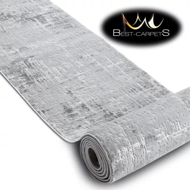 "ALFOMBRAS" estructurales modernas Hall Runner "MEFE" 8722 gris vintage 60-200 cm extra largas