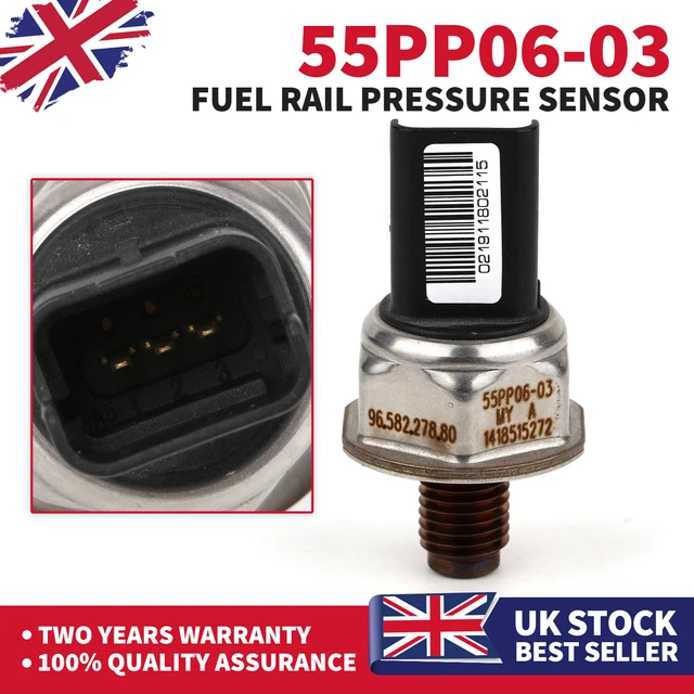 Fuel Rail High Pressure Sensor For Ford Focus Fiesta MK5 Fusion 1.4 1.6 TDCI HDI – Direct Fit