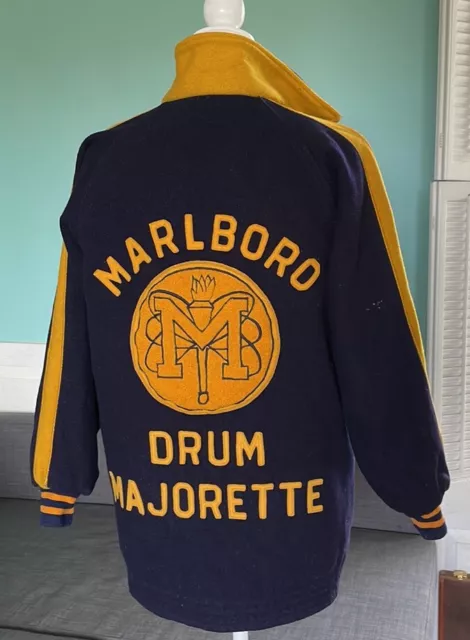 Vintage 1960'S Marlboro Nj Hs Drum Majorette Marching Band Letterman Jacket Coat