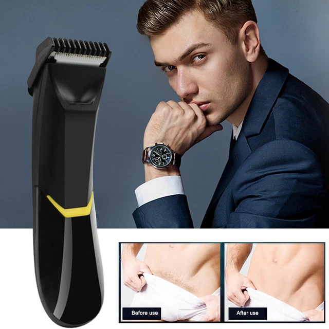 IPX4 Waterproof Groin Epilator USB Rechargeable Hair Trimmer Body Shaver for Men