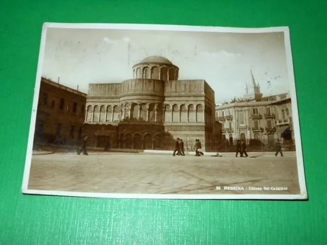 Cartolina Messina - Chiesa dei Catàlani 1939