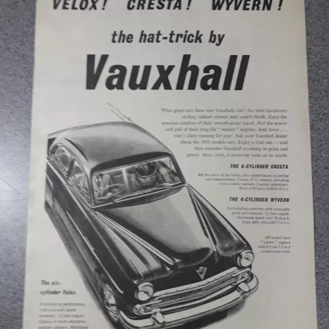 Vauxhall Cars Original 1955 Paper magazine Advert 2