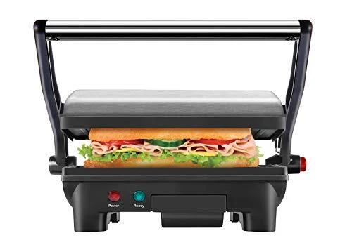 Electric Panini Press Grill and Gourmet Sandwich Maker w/ Non-Stick Coated Pl...
