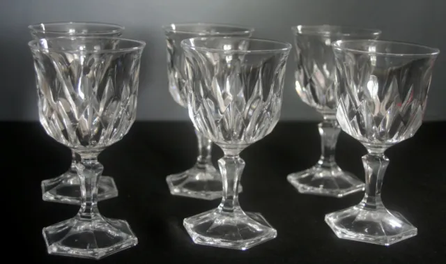 6 verres à vin blanc porto en cristal d'Arques modèle Chaumont H 12.7 cm