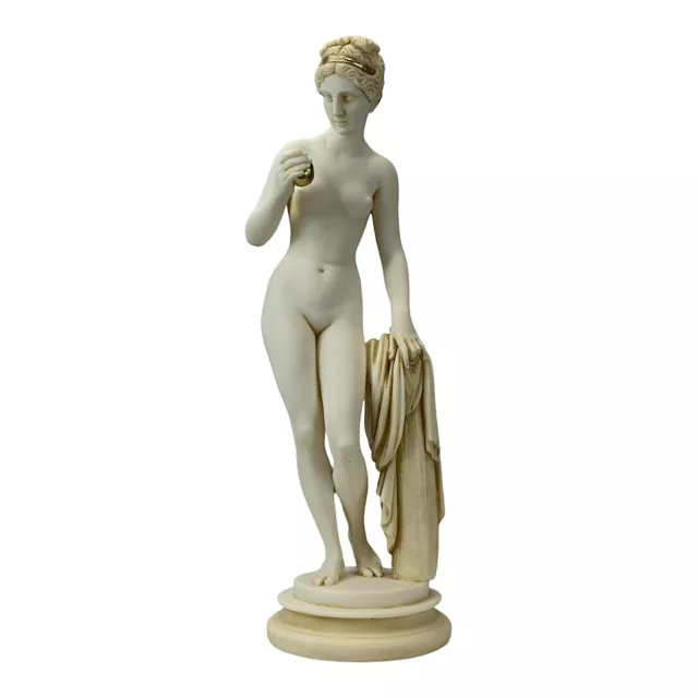 Aphrodite Venus with Apple Greek Roman Goddess Cast Marble Museum Copy Patina