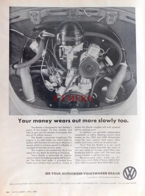 Volkswagen 'VW BEETLE' #1, Original 1968 Motor Car Advert : 660-108