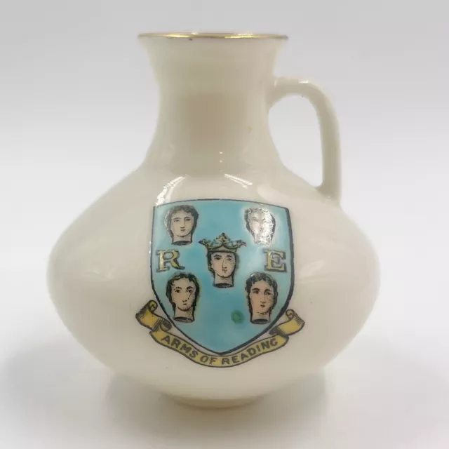 Wh Goss Crested China Roman Segontium Jug Found At Carnarvon - Arms Of Reading