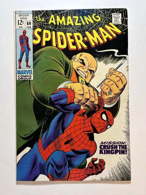 AMAZING SPIDER-MAN #69 (1968) 1st Vanessa Fisk Mention! Kingpin! John Romita Sr!