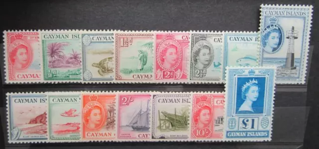 Cayman Islands - Qe2 1953 Definitive Set Of 15 Values - Fine Mint Mh Condition