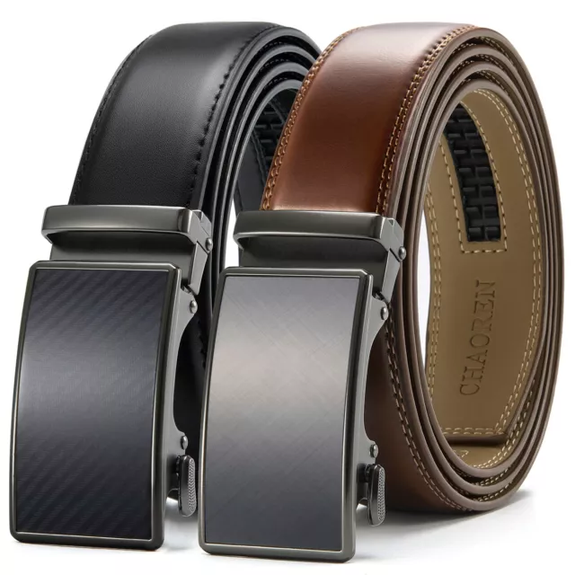 RATCHET BELTS FOR Men 2 Pack - Mens Belt Leather 1 3/8