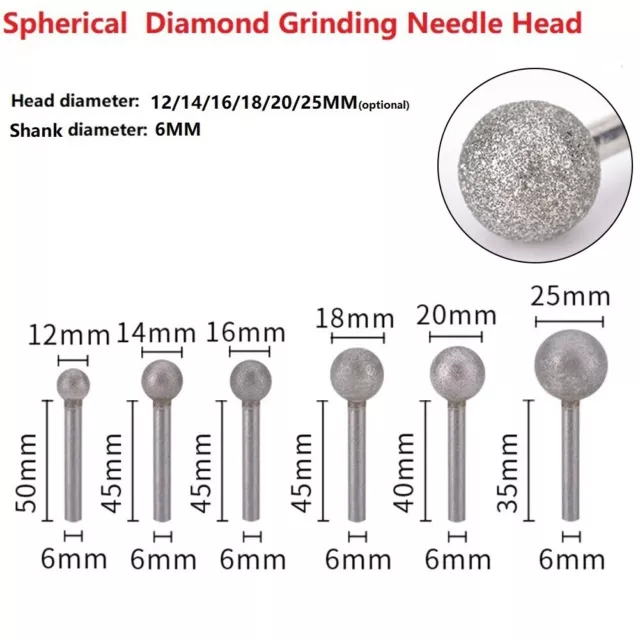 Spherical Grinding Needle Head Metal Replacemen Round Silver 1 Pcs Bits