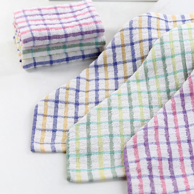 Panno di cotone filato a quadretti cucina senza lanugine finestra asciugamano straccio
